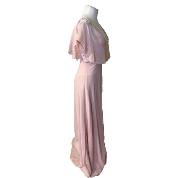 Lulus Pink Long Formal Dress Short Sleeve Wedding Party Cruise NWT NEW - Picture 6 of 13
